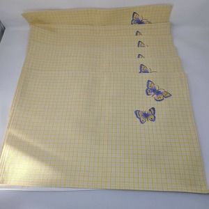 Bardwil Linen 6 Vintage Embroidered Butterfly Table Placemats 90's Dining Yellow
